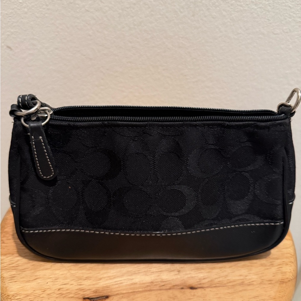 Coach Signature Black Jacquard Mini Purse